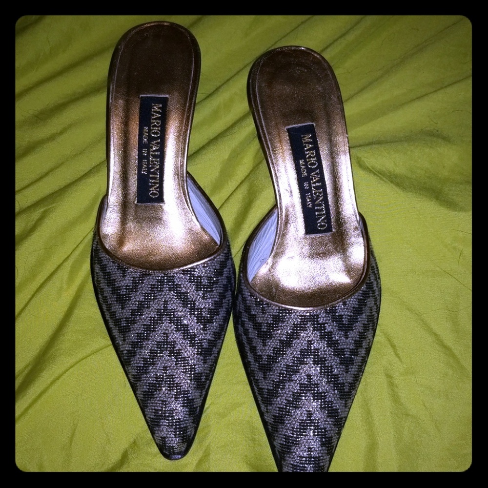 Mario Valentino slide on heels
